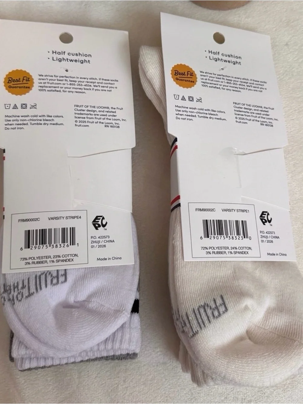 Fruit of the Loom Mens Americana Crew Socks, 2-Pack